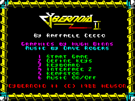 Screenshot of Cybernoid 2 the ZX Spectrum using the Tai Pan font