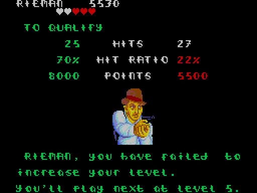 Screenshot of Gangster Town on the SEGA Master system using the Tai Pan font