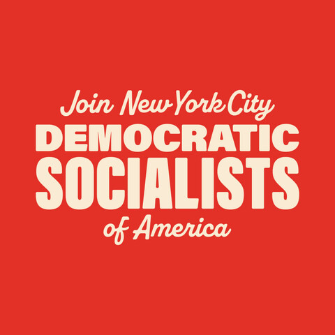 Logo reading "Join New York City Democratic Socialists of America" 
