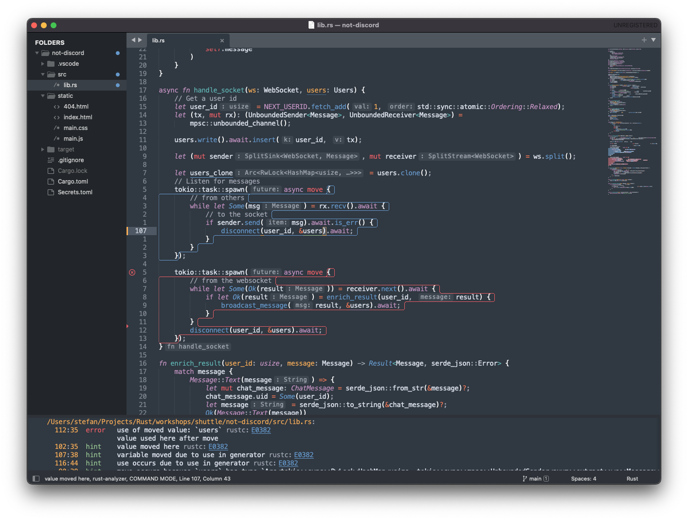 Screenshot of Sublime Text