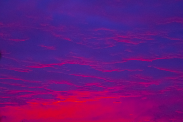 pink and grey sky, fiery clouds 