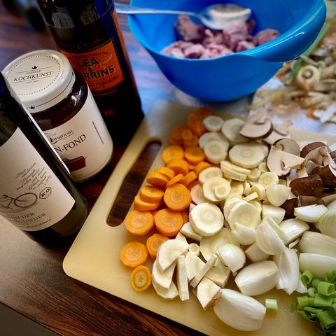 Cut up ingredients 