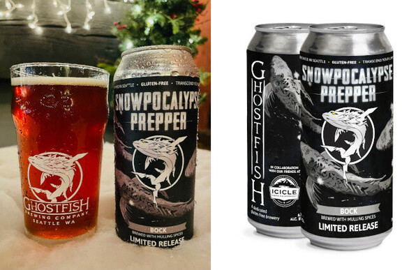 A pint of Snowpocolypes Prepper, a new collaboration beer from two of Washington's breweries.