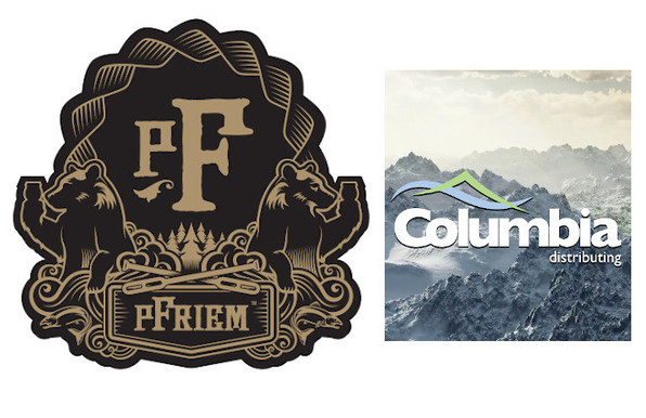 Logos for pFriem Family Brewers and Columbia Distributing.
