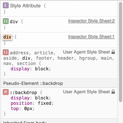 A screen recording of the Details sidebar of the Elements tab in Safari Technology Preview 160's Web Inspector, showing an attempt at typing a new property in a rule three times in a row before it's correctly added
