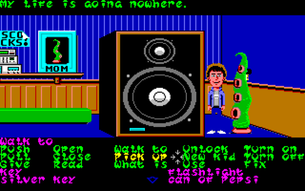 Screenshot of Day of the Tentacle on the Commodore Amiga using the FiveWays font