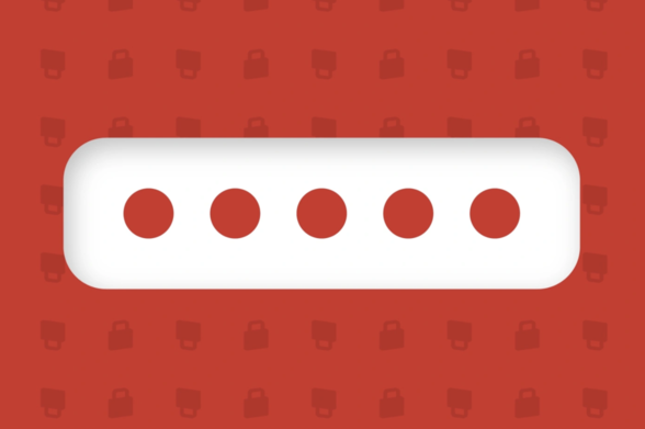 an image showing passwords logo on a red background