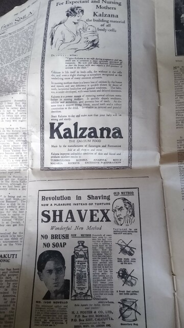Kalzana for expectant mothers
Advert from The Times of India Illustrated Weekly (August 15th 1926)