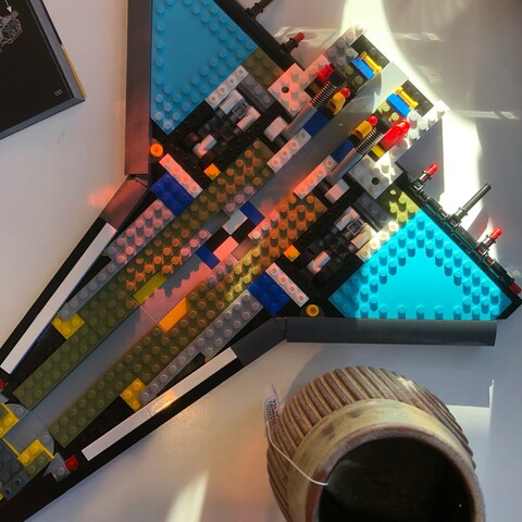 The airframe of a LEGO space shuttle. 