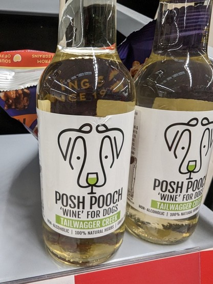 A bottle of wine, but for a dog.