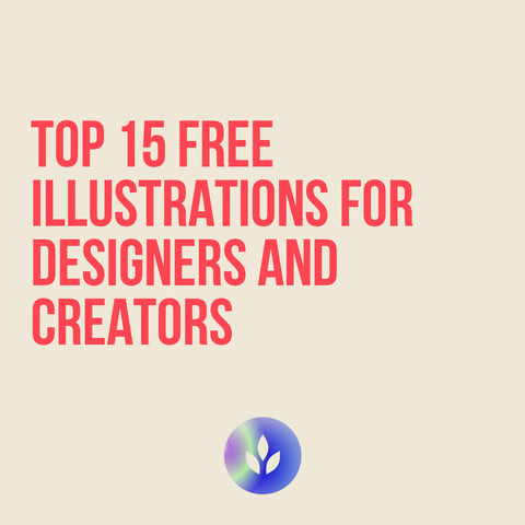 Red text on pink background: Top 15 #Free #Illustrations for Designers and Creators.
Logo Craftwork Design center bottom.