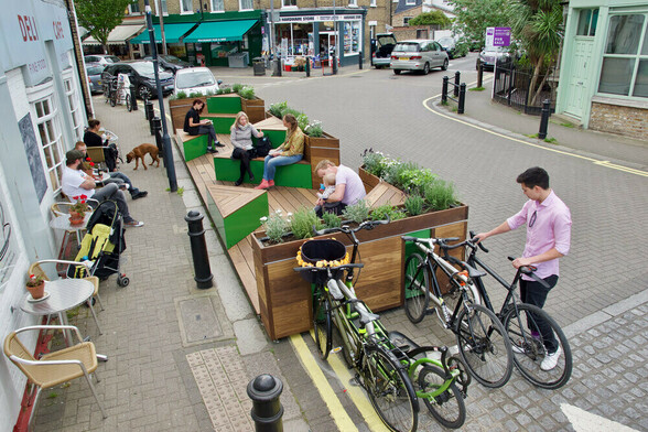 Parklet with seats