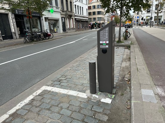 Electrical car charger on a parking spot