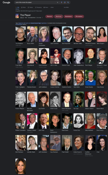 Cast of The Player