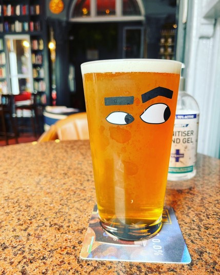 A pint glass with eyes in an unnamed Dublin pub...