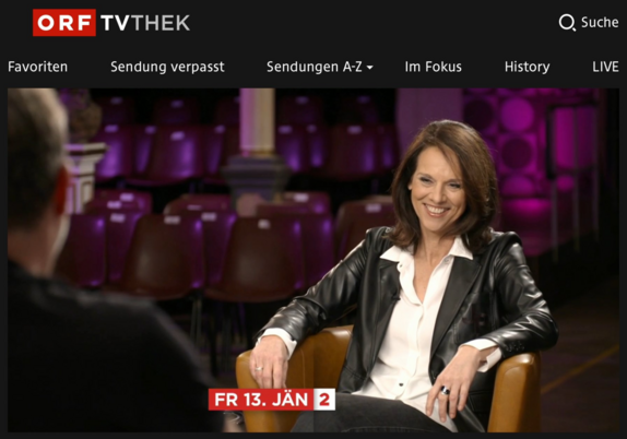 13. Jänner: Vera Russwurm als Moderatorin im ORF.
