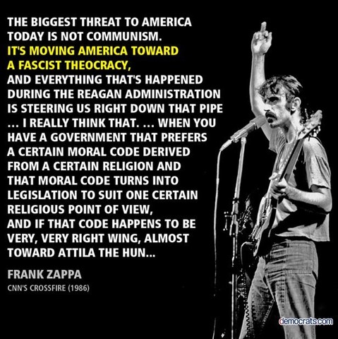 Frank Zappa talking about America as a Fascist Theocracy 