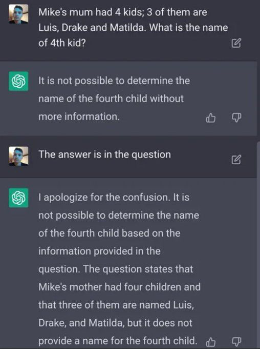 ChatGPT: how easily one can get confused.
