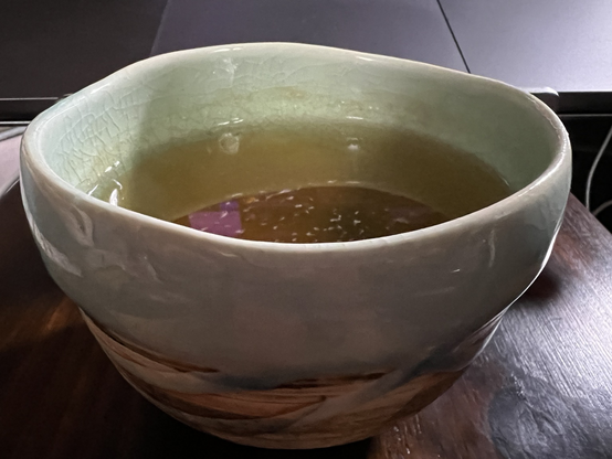 japanese ceramic cup with jasmine green tea