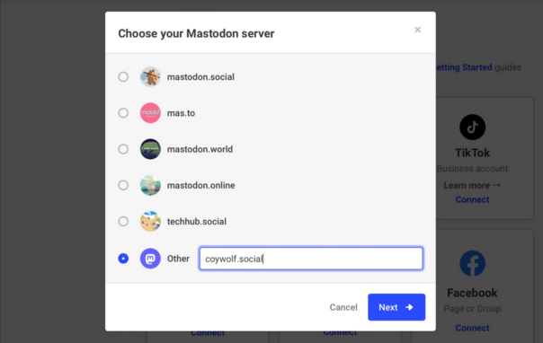 Buffer supports all Mastodon servers