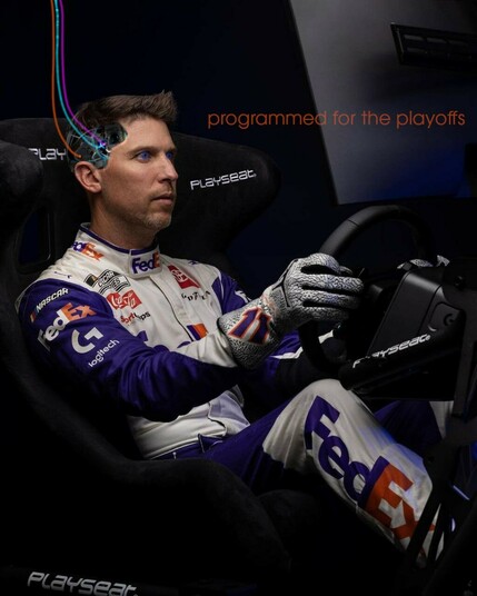 Denny Hamlin with his skull open, wires into his CPU, getting reprogrammed before the playoffs