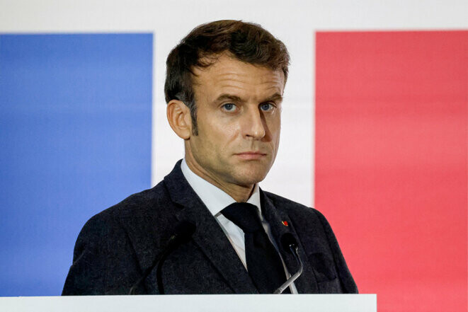 Emmanuel Macron lors du sommet franco-espagnol à Barcelone le 19 janvier 2023. © Photo Ludovic Marin / AFP