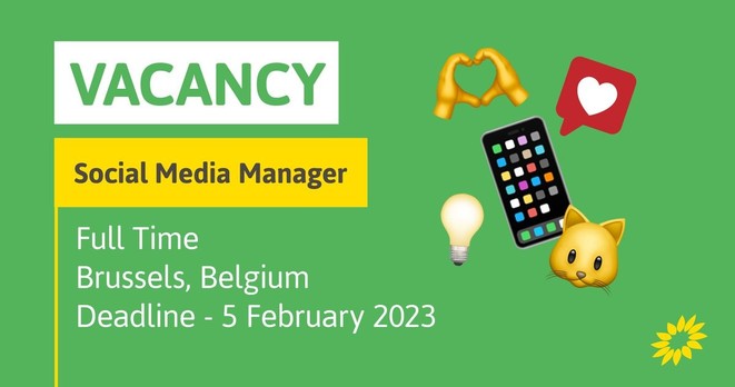 Vacancy: Social Media Manager / Full Time / Brussels, Belgium / Deadline - 5 February 2023