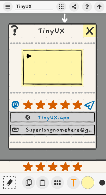 Example of a larger wireframe in TinyUX