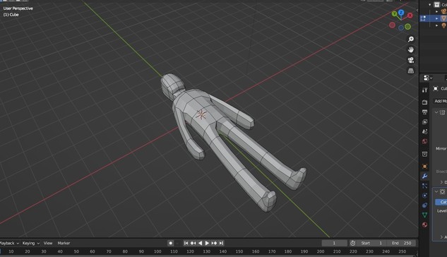 A small figure modelled in Blender.