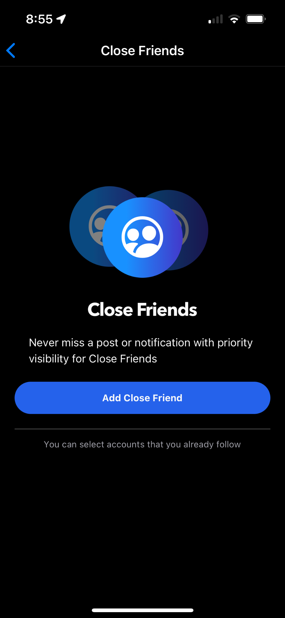 Pixelfed mobile app, Close Friends