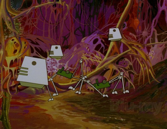 Robots in a tangled alien forest.