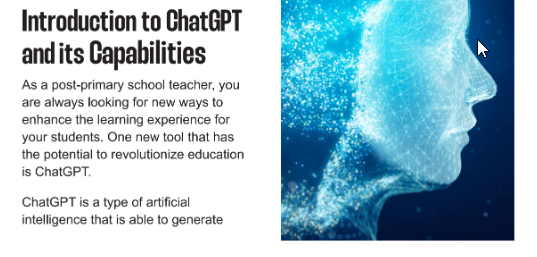 Screenshot from 'An Intro to ChatGPT for Teachers' 