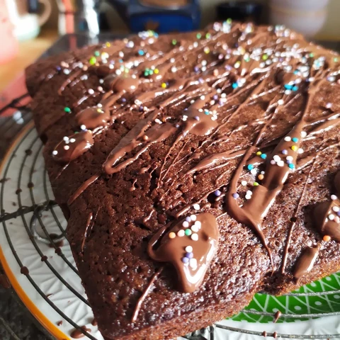 En gros plan pour mieux voir les coulées de chocolat 