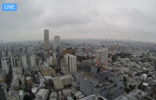 Picture of daikanyama, tokyo with at best a very light dusting of snow. 