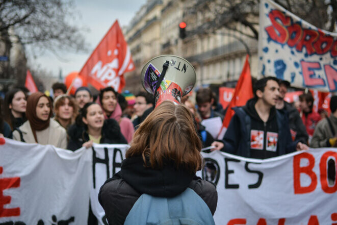 À la manifestation parisienne le 11 février 2023 © Firas Abdullah / Anadolu Agency via AFP