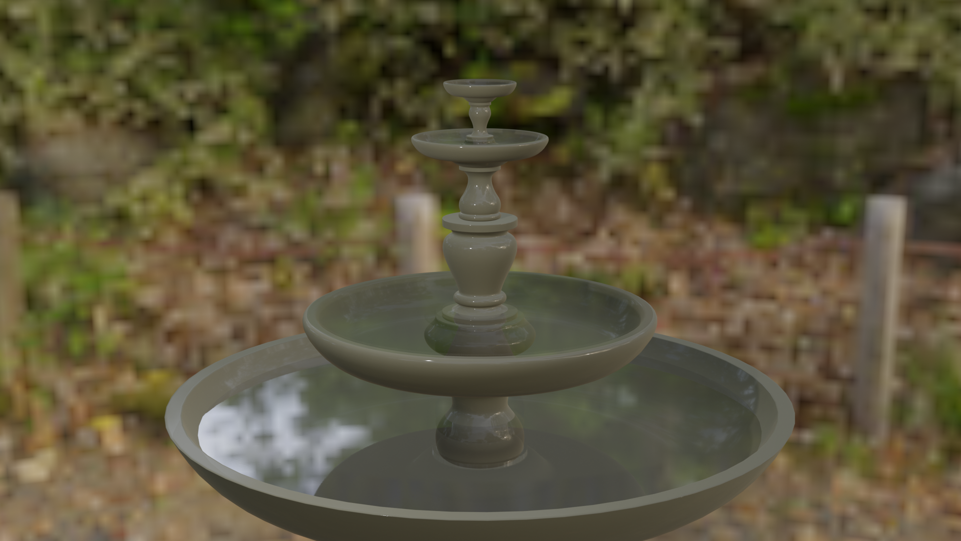 A 3D model of a four tier fountain