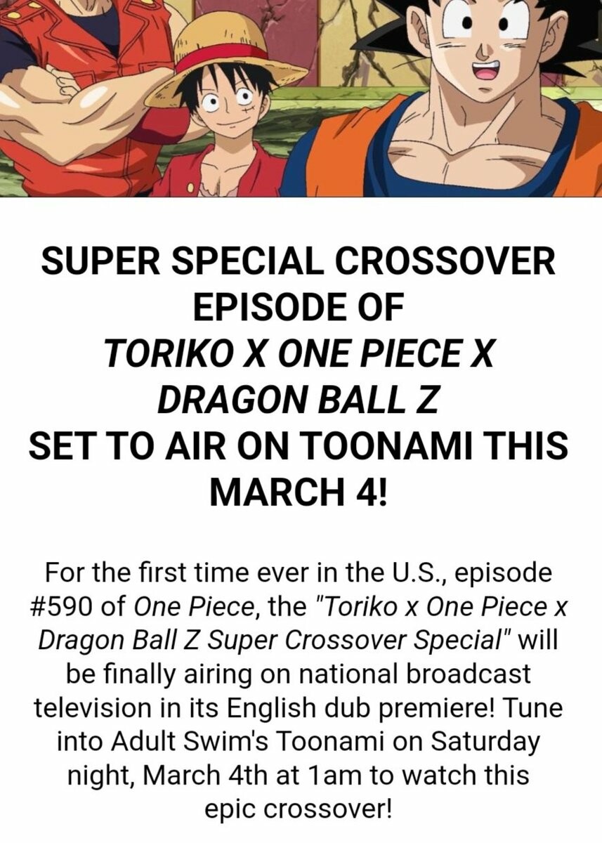 Toonami Airing 'One Piece,' 'Dragon Ball Z,' and 'Toriko