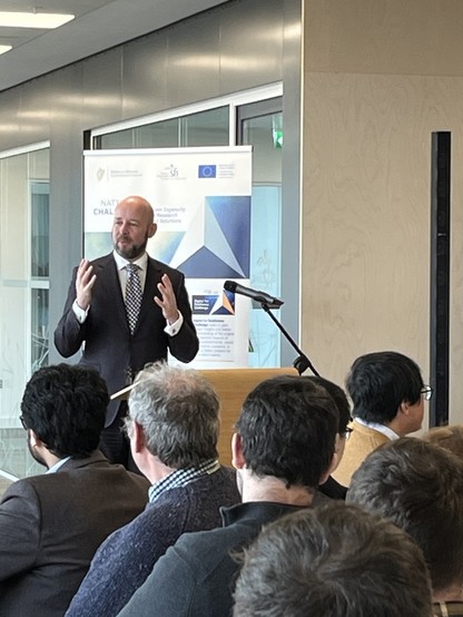 Director General of SFI Philip Nolan addresses the room from a podium