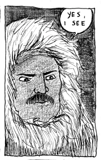 Kate Beaton's pencil drawing of Matthew Henson looking severe and mildly vengeful, saying "yes, I see"