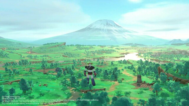 Screenshot from a game called UFO ROBOT GRENDIZER - THE FEAST OF THE WOLVES