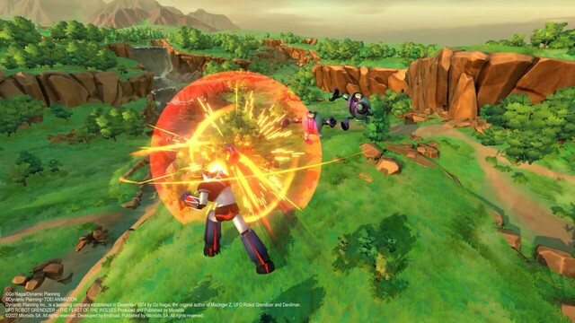 Screenshot from a game called UFO ROBOT GRENDIZER - THE FEAST OF THE WOLVES
