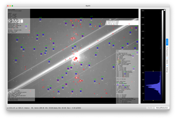 Screenshot of SkyFit-2 with the image analysis of the livestreamed re-entry.