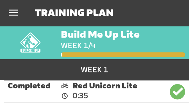 Zwift Trading Plan
Build Me Up Lite
WEEK 1/4
WORKOUT 1.1
Completed
Red Unicorn Lite
35 minutes