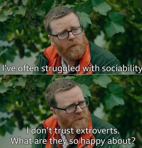 I've often struggled with sociability. I don't trust extroverts. What are they so happy about?