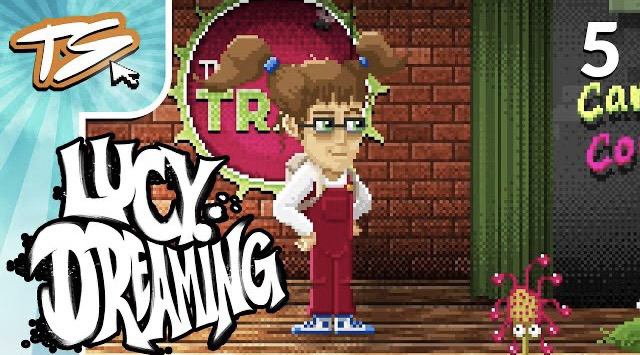 Lucy on-stage in a comedy club