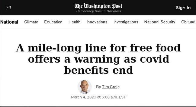 A mile long breading line in the Appalachian foothills
Headlines The WashingtonPost 2023 March.04