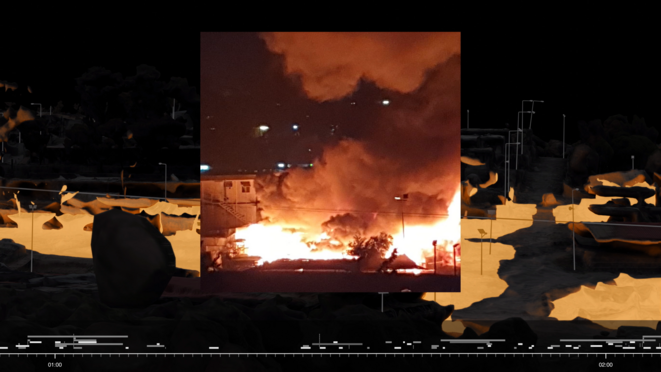 Incendie du camp de Moria en Grèce : la fabrique des coupables idéals © Forensic Architecture et Forensis Incendie du camp de Moria en Grèce : la fabrique des coupables idéals © Forensic Architecture et Forensis