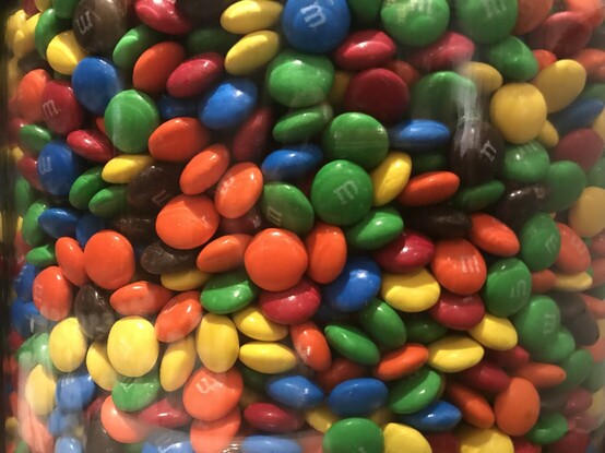 Colorful m&ms close up