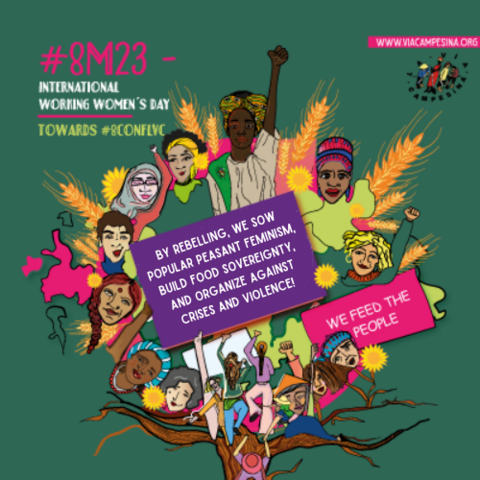 #8march2023 | #8marzo2023 | #8mars2023 
𝙄𝙣𝙩𝙚𝙧𝙣𝙖𝙩𝙞𝙤𝙣𝙖𝙡 𝙒𝙤𝙧𝙠𝙞𝙣𝙜 𝙒𝙤𝙢𝙚𝙣’𝙨 𝘿𝙖𝙮 https://bit.ly/3xQIMvo 
𝘿í𝙖 𝙄𝙣𝙩𝙚𝙧𝙣𝙖𝙘𝙞𝙤𝙣𝙖𝙡 𝙙𝙚 𝙇𝙪𝙘𝙝𝙖 𝙙𝙚 𝙡𝙖𝙨 𝙈𝙪𝙟𝙚𝙧𝙭𝙨 𝙏𝙧𝙖𝙗𝙖𝙟𝙖𝙙𝙤𝙧𝙖𝙨 https://bit.ly/41pwW9d 
𝙅𝙤𝙪𝙧𝙣é𝙚 𝙞𝙣𝙩𝙚𝙧𝙣𝙖𝙩𝙞𝙤𝙣𝙖𝙡𝙚 𝙙𝙚𝙨 𝙡𝙪𝙩𝙩𝙚𝙨 𝙥𝙤𝙪𝙧 𝙡𝙚𝙨 𝙙𝙧𝙤𝙞𝙩𝙨 𝙙𝙚𝙨 𝙛𝙚𝙢𝙢𝙚𝙨 https://bit.ly/3KyCeck

#8M23 #LaViaCampesina #PeasantStruggles #PeasantFeminism #FoodSovereigntyNOW #PeasantAgroecology #PeasantsRights #UNDROP 