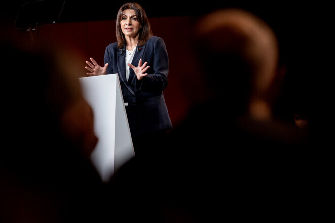 Anne Hidalgo pendant la campagne présidentielle de 2022. © Photo Sébastien Calvet / Mediapart